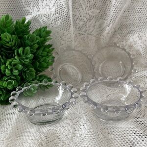 SET OF 4 Vintage Imperial glass 1940’s CANDLEWICK Salts Dips Cellars Sauce Bowls